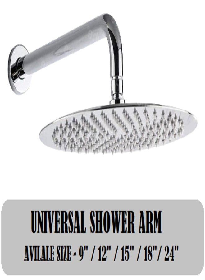 JAGGER JAG205 Grade Stainless Steel Square And Round Shower Arm with Wall Flange, Thread Size 0.5" Inch (ROUND, 18 INCH) - Image 3